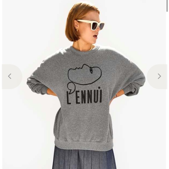 CLARE V. L'ENNUI OVERSIZED SWEATSHIRT RARE NWT size XS - Picture 1 of 12